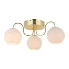 Nordlux Franca Luce da soffitto Metallo e Vetro Ottone | 130mm - Adatto per 3x E14